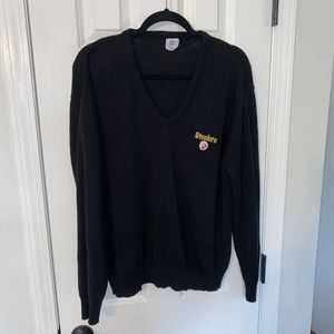 VTG 80s NFL Garan Acrylic Sweater Pittsburg Steelers Mens Size L 1980s Rare